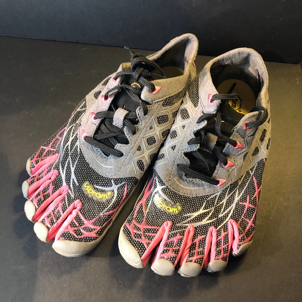 Vibram FiveFinger womens running shoes grey black and pink